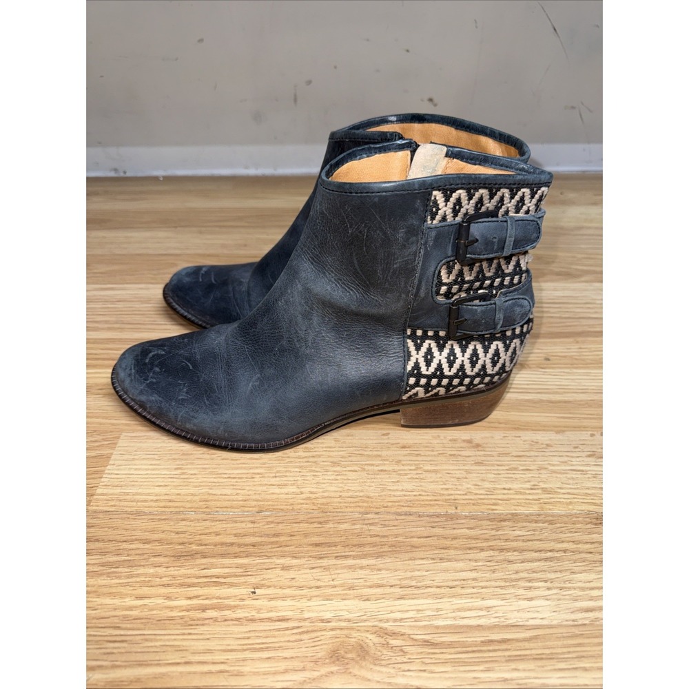 Latigo Isley Womens Ankle‎ Boots Booties 10M Southwest Aztec Leather Moto Blue